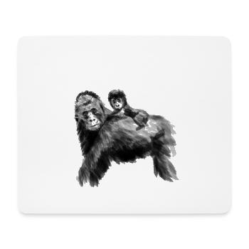 Gorilla dad with baby - Fathers day - Mouse Pad (horizontal) - white - Front
