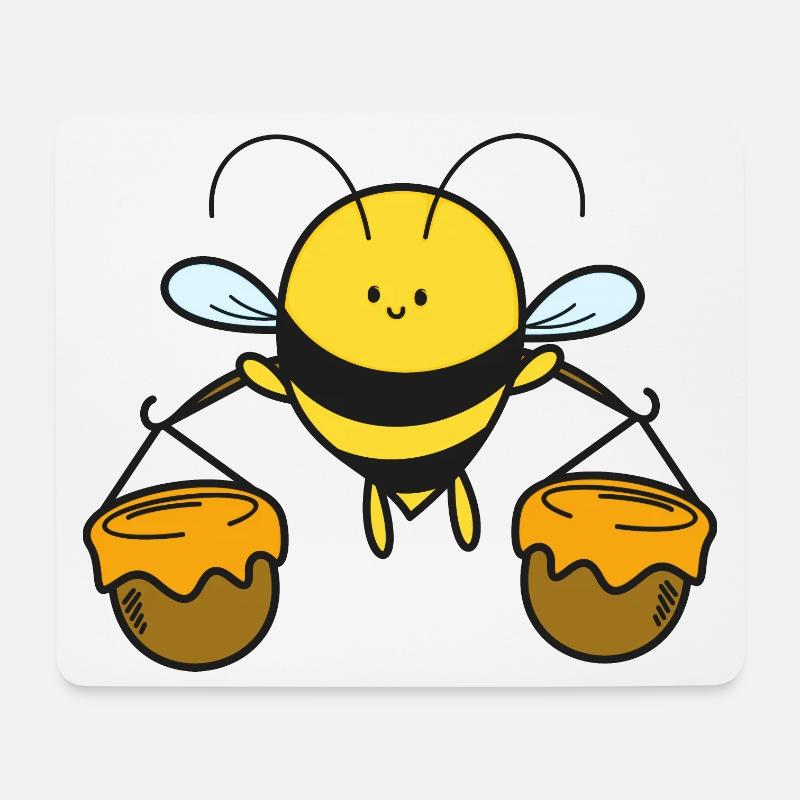 Biene Bienen - Mousepad (Querformat) - Weiß