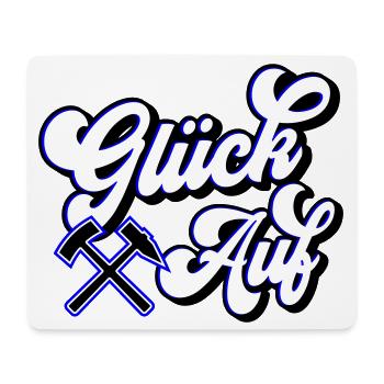 Glück auf Hammer und Schägel | Farben änderbar - Mousepad (Querformat) - Weiß - Vorne