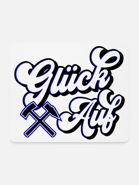 Glück auf Hammer und Schägel | Farben änderbar - Mousepad (Querformat) - Weiß