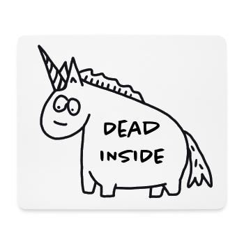 Einhorn - Dead Inside - Mousepad (Querformat) - Weiß - Vorne
