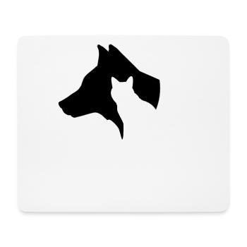 Pferd, Hund, Katze-Silhouette - Mousepad (Querformat) - Weiß - Vorne