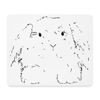 Lièvre - Tapis de souris (format paysage) - blanc - Devant