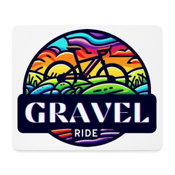 Gravel Ride Sunset Cyclist - Mouse Pad (horizontal) - white - Front