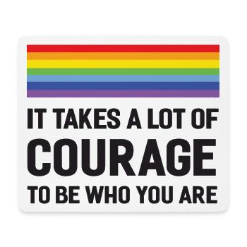 LGBTQ Pride Month – Es braucht viel Mut - Mousepad (Querformat) - Weiß - Vorne