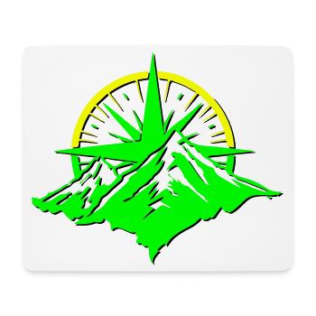 Compass With Mountain Silhouette - Mouse Pad (horizontal) - white - Front