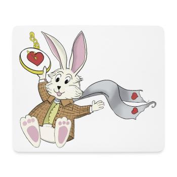 Late Again Clock Rabbit - Mouse Pad (horizontal) - white - Front
