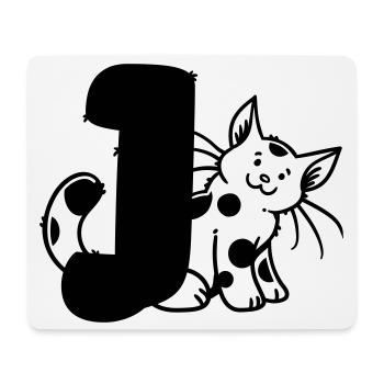 Katze Buchstabe J - Mousepad (Querformat) - Weiß - Vorne