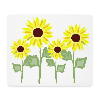 Sonnenblumenstrauß Gelb Kolorit - Mousepad (Querformat) - Weiß - Vorne