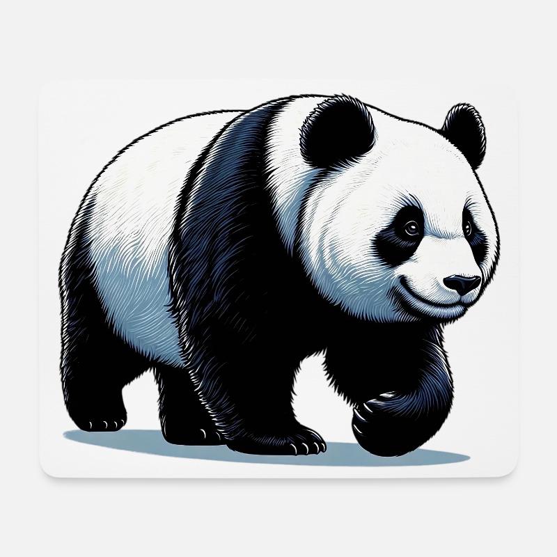 Panda - Mousepad (Querformat) - Weiß