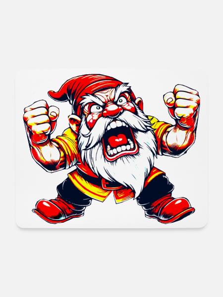 Zorniger Zwerg - Mousepad (Querformat) - Weiß
