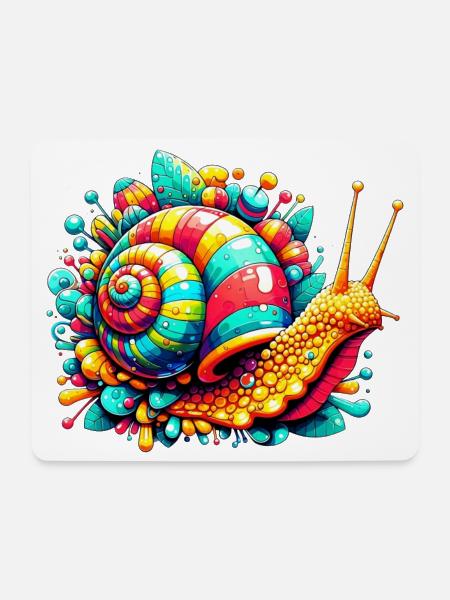 Schnecke - Mousepad (Querformat) - Weiß