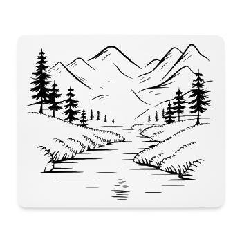 Gebirge - Mousepad (Querformat) - Weiß - Vorne