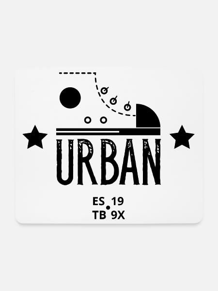 Urban Schuh Grafikdesign mit Sternen und Text Art - Mousepad (Querformat) - Weiß