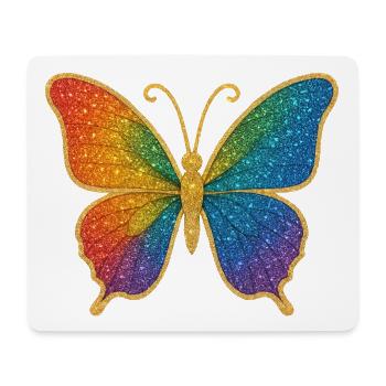 Glitzernder Regenbogen-Schmetterling - Mousepad (Querformat) - Weiß - Vorne