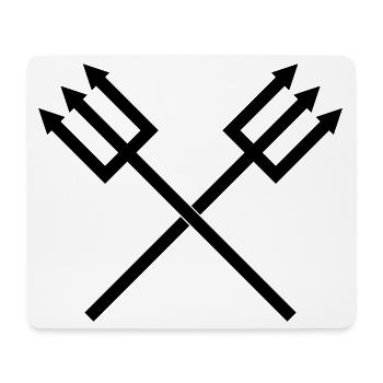 Dreizack - Mousepad (Querformat) - Weiß - Vorne