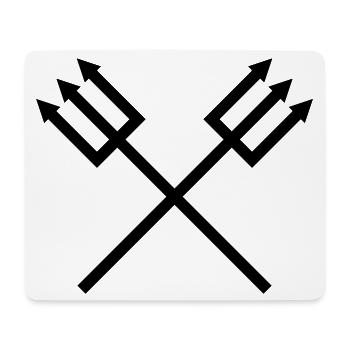 Dreizack - Mousepad (Querformat) - Weiß - Vorne