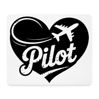 Pilot Herz Design - Mousepad (Querformat) - Weiß - Vorne