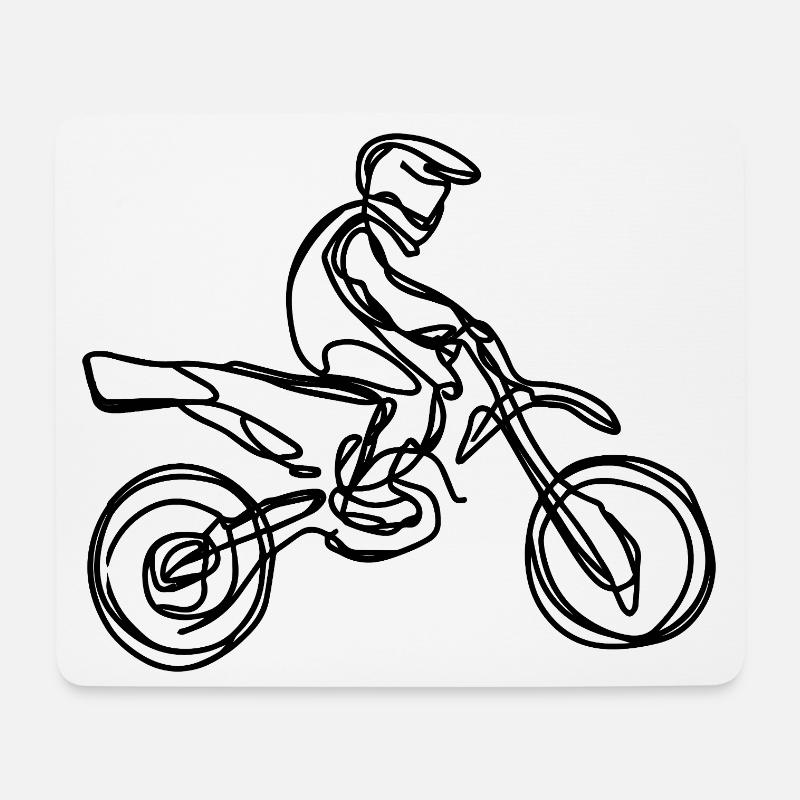 Motocrossfahrer - Mousepad (Querformat) - Weiß
