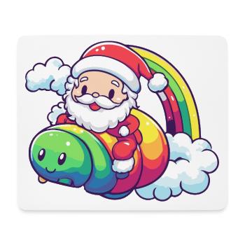 Wurm Weihnachtsmann Weihnachten - Mousepad (Querformat) - Weiß - Vorne