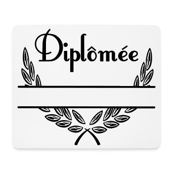 Diplômée – Couronne de Laurier avec Espace Nom - Mousepad (Querformat) - Weiß - Vorne