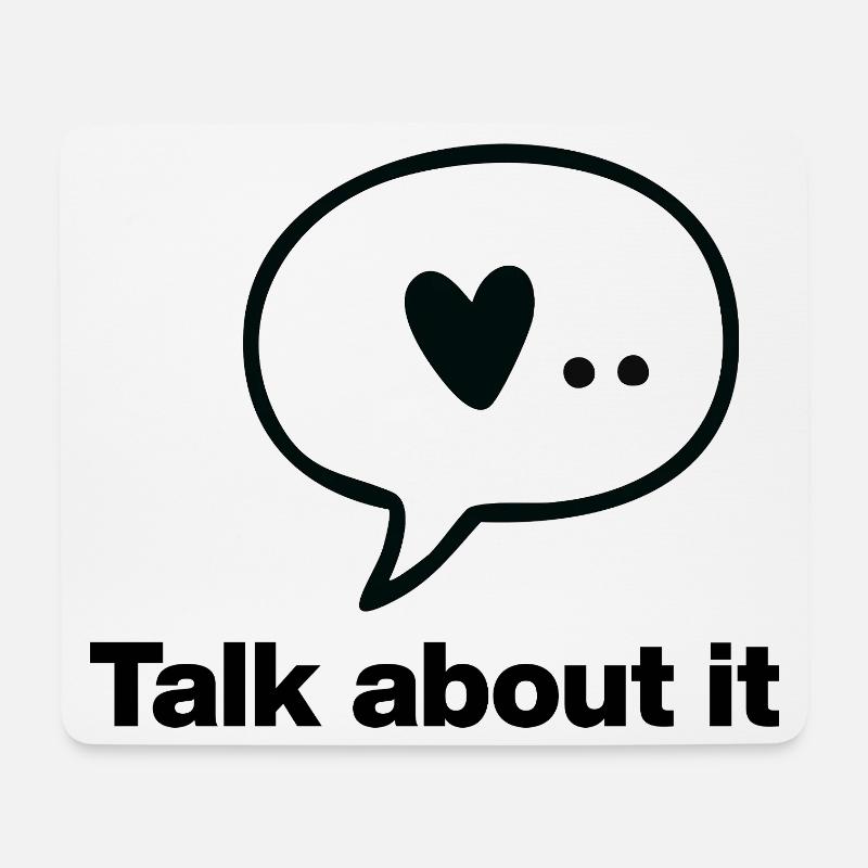 Talk about it – Mental Health, Depression, Burnout - Mousepad (Querformat) - Weiß