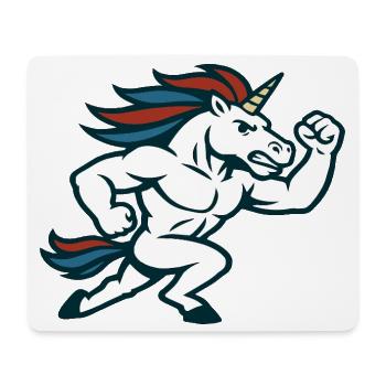 Running Power Unicorn Sportmaskottchen-Design - Mousepad (Querformat) - Weiß - Vorne