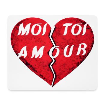 Cœur brisé YOU LOVE ME – Design Saint-Valentin amo - Tapis de souris (format paysage) - blanc - Devant
