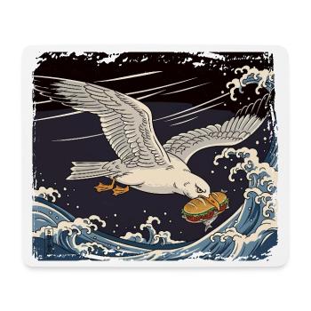 Möwen stiehlt Sandwich Lustig - Mousepad (Querformat) - Weiß - Vorne