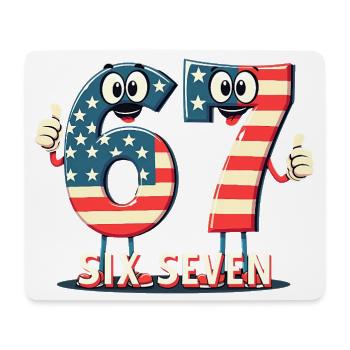 US Flag 67 Memes Six Seven - Mouse Pad (horizontal) - white - Front
