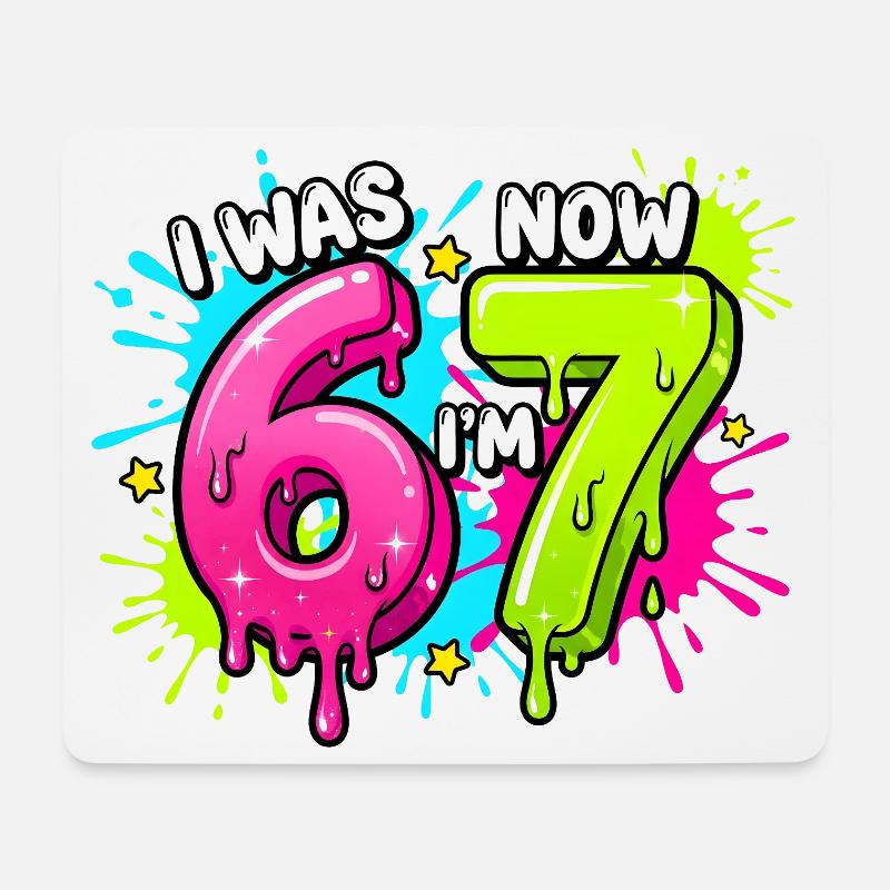 I Was 6 Now Im 7 Birthday Age Design - Mouse Pad (horizontal) - white