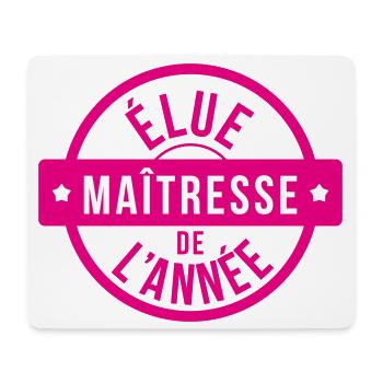 Tampon Rose Élue Maîtresse de l'Année Scolaire - Tapis de souris (format paysage) - blanc - Devant