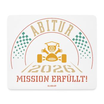 Abitur 2026 – Mission Erfüllt (Zieleinfahrt / 4C) - Mousepad (Querformat) - Weiß - Vorne