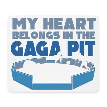 Mein Herz gehört in die Gaga-Grube - Mousepad (Querformat) - Weiß - Vorne