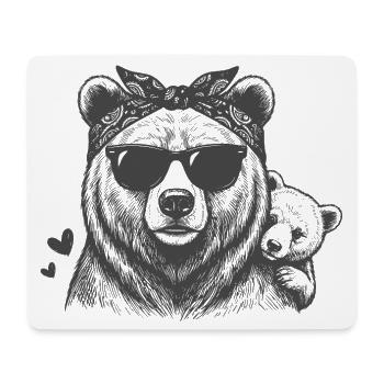 Mama Bear with Baby - Mouse Pad (horizontal) - white - Front