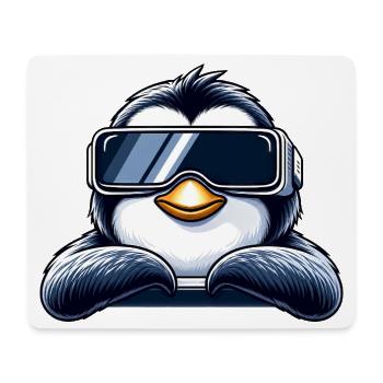 Cool Penguin Cartoon Gamer VR Relaxation Relax - Mouse Pad (horizontal) - white - Front