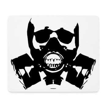 Silhouette du crâne du masque à gaz - Tapis de souris (format paysage) - blanc - Devant