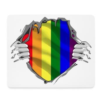 LGBT Flagge Gay Pride Monat Regenbogen - Mousepad (Querformat) - Weiß - Vorne