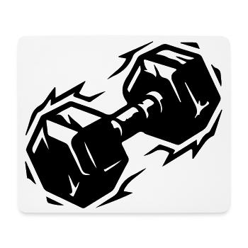 Dumbbell icon - Mouse Pad (horizontal) - white - Front