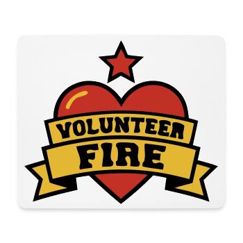 Volunteer Fire Heart Logo - Mouse Pad (horizontal) - white - Front