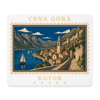Montenegro Kotor Vintage Reisemarke - Mousepad (Querformat) - Weiß - Vorne