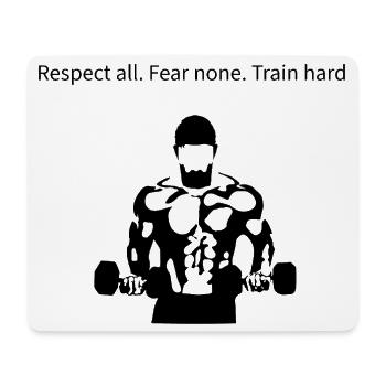 Stylized Bodybuilder Silhouette - Mouse Pad (horizontal) - white - Front