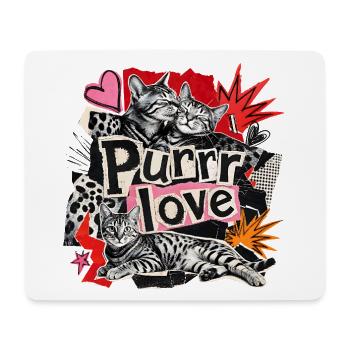 Punk Collage Bengal Cats - Mouse Pad (horizontal) - white - Front