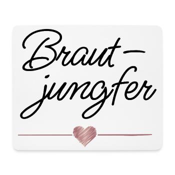 Brautjungfer Herz Hochzeit Team Braut - Mousepad (Querformat) - Weiß - Vorne
