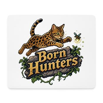 8-Bit Pixel Art Bengal Cat Hunting - Mouse Pad (horizontal) - white - Front