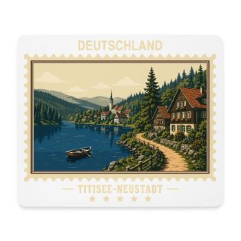 Deutschland Titisee-Neustadt Vintage Reisemarke - Mousepad (Querformat) - Weiß - Vorne