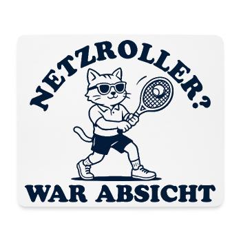 Tennis Katze Netzroller war Absicht - Mousepad (Querformat) - Weiß - Vorne