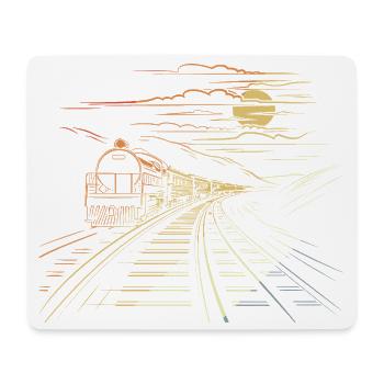 Eisenbahn Retro Stil - Mousepad (Querformat) - Weiß - Vorne