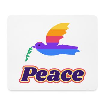 Friedenstaube Retro – Peace Taube 70er - Mousepad (Querformat) - Weiß - Vorne