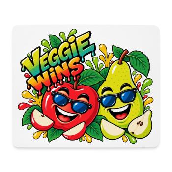 Veggie Wins Apfel Birne - Mousepad (Querformat) - Weiß - Vorne